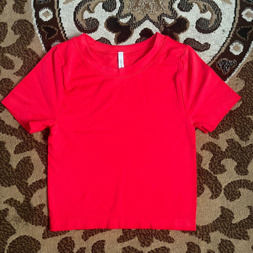 Bright Red Cropped Baby Tee